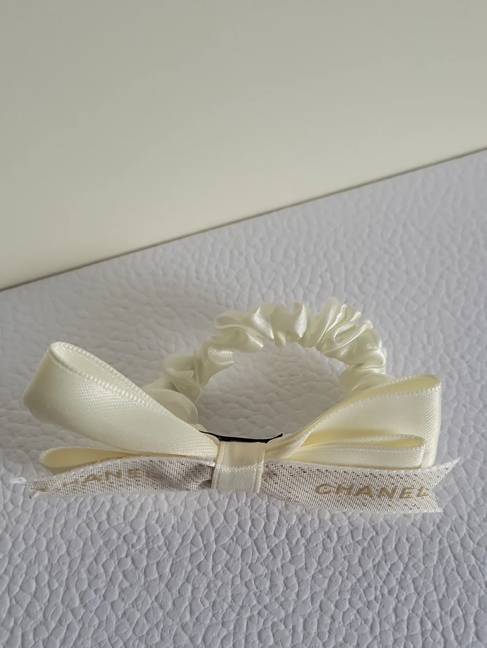 CHANEL Cream Ribbon Hair Clip and Bow Bobby Set